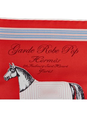 Hermes Red Silk Garde Robe Pop Scarf