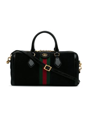 Gucci Black Medium Ophidia Suede Bowling Bag