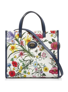 Gucci Multicoloured Flora Print Tote Bag