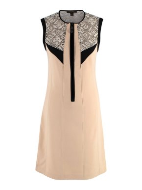 Louis Vuitton cream pencil dress with front zip