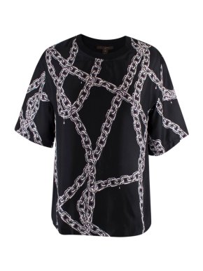Louis Vuitton black top with asymmetric print