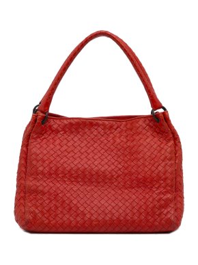 Bottega Veneta Red Intrecciato Parachute Tote