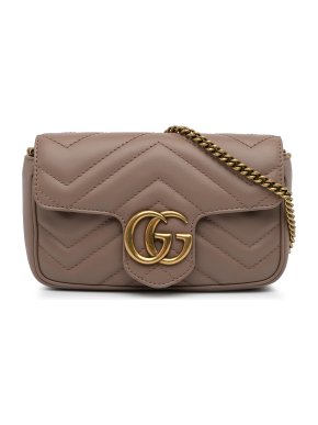 Gucci Tan Super Mini GG Marmont Matelasse Crossbody bag