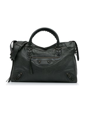 Balenciaga Black Motocross Classic City Bag