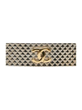 Chanel Silver CC Hair Barrette