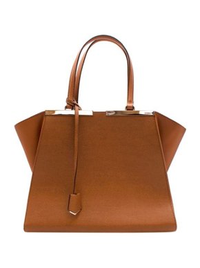Fendi Brown Textured Leather 3 Jours Tote Bag