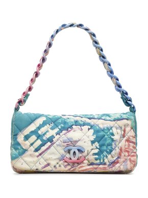 Chanel Watercolour Printed Canvas Single Flap Pochette