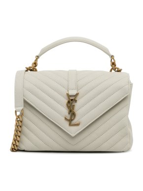 Saint Laurent Beige Medium Matelasse College Crossbody Bag