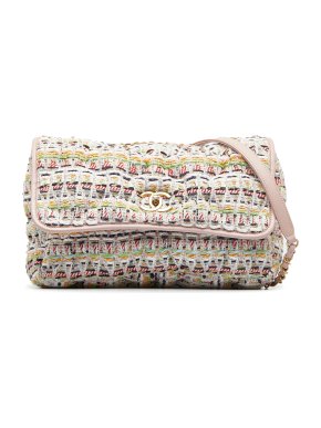 Chanel Multicoloured Jumbo Tweed Chesterfield Single Flap