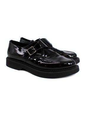 Saint Laurent Teddy Chunky-Sole Monk-Strap Leather Loafers