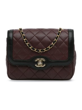 Chanel Burgundy Two-Tone Mini Square Flap Bag