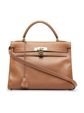 Hermes Kelly 32 Retourne in Gold Courchevel Leather and Gold Hardware