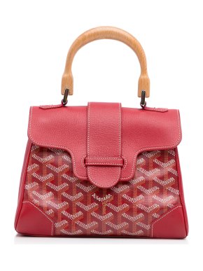 Goyard Red Mini Goyardine Saigon Top Handle