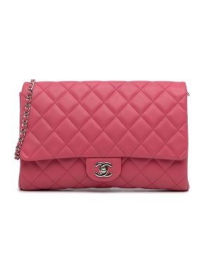 Chanel Pink Quilted Timeless Clutch on Chain