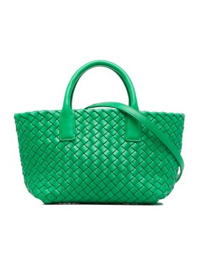 Bottega Veneta Green Mini Intrecciato Cabat