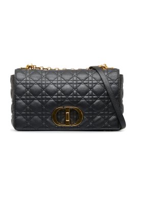 Dior Black Large Cannage Caro Crossbody Bag