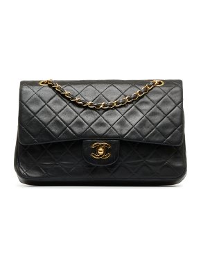 Chanel BlackVintage  Medium Lambskin Double Flap Bag