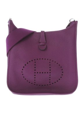 Hermes Evelyne III PM in Anemone Clemence Leather with Palladium Hardware