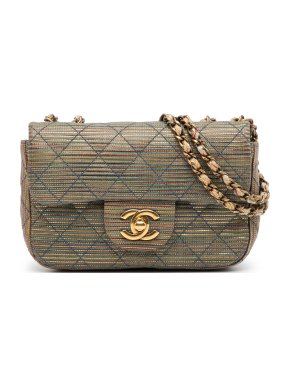 Chanel Multicolour Striped Metallic Mini Square Crossbody Bag