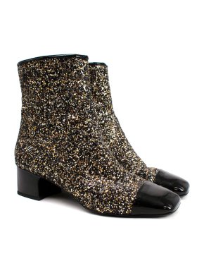 Chanel Glitter Heeled Ankle Boots