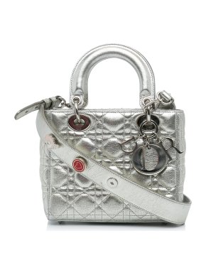 Dior Small Metallic Silver  My Lady Dior Lucky Badges 1