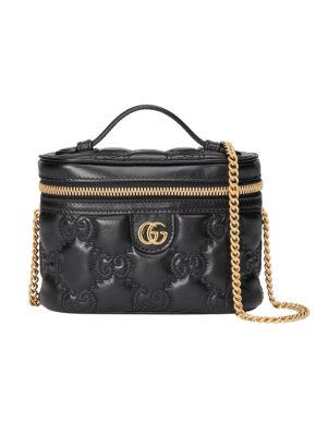 Gucci Black GG Matelasse Mini Top Handle Bag