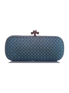 Bottega Veneta Blue Knot Silk Clutch Bag