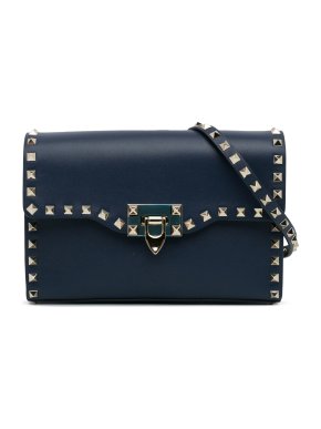 Valentino Navy Blue Rockstud Crossbody Bag