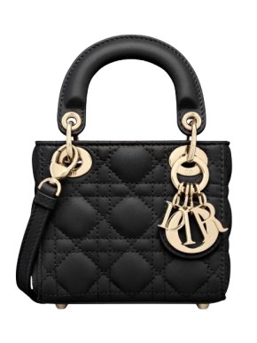 Dior Black Leather Micro Lady Dior Bag