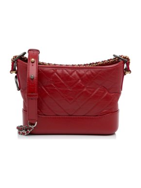 Chanel Small Red Lambskin Gabrielle Crossbody Bag