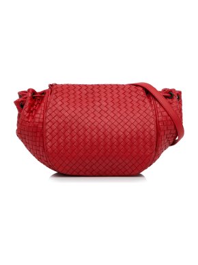 Bottega Veneta Red Intrecciato Flap Crossbody