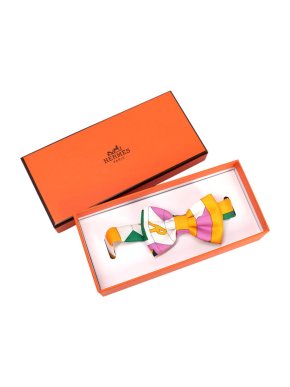 Hermes Colourful Print Silk Bow Tie