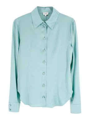 Chanel Duck Egg Blue Silk Blouse