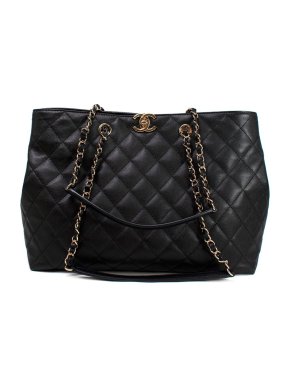 Chanel '23 Black Quilted Leather Tote Bag