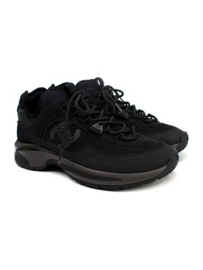 Chanel Black Chunky Suede Sneakers