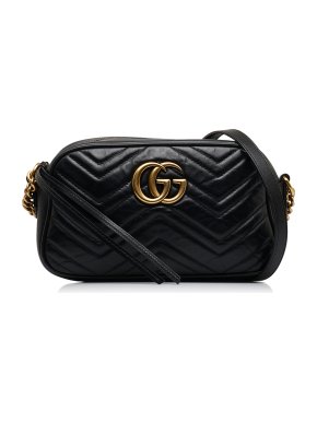 Gucci Black Small GG Marmont Matelasse Crossbody Bag