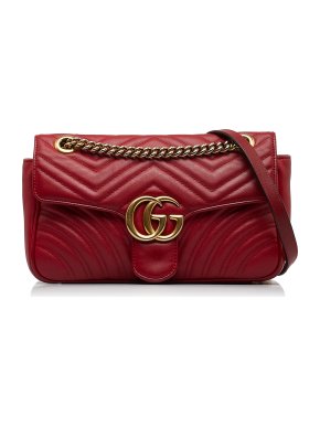 Gucci Red Small GG Marmont Matelasse Crossbody