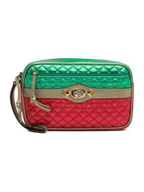Gucci Tricolour Metallic Trapuntata Wristlet Clutch Bag