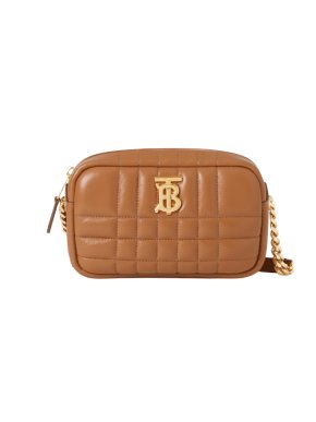 Burberry Maple Brown Quilted Leather Lola Camera Bag