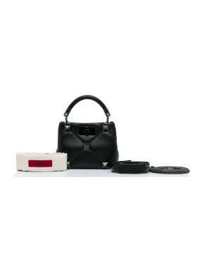 Valentino Black Rockstud Mini Roman Crossbody Bag