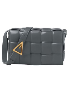 Bottega Veneta Grey Intrecciato Padded Cassette Bag