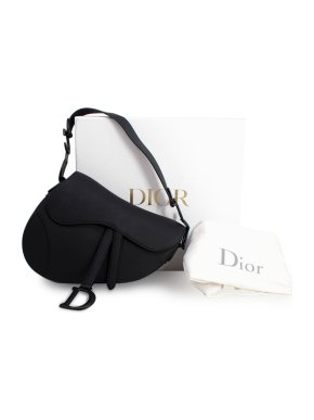 Dior Black Ultramatte Calfskin Saddle Bag