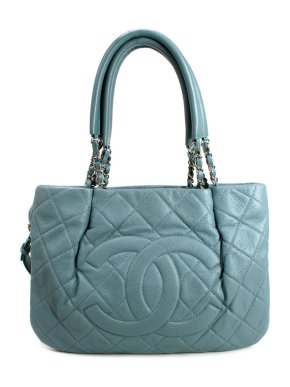 Chanel Blue Caviar Leather Shoulder Bag
