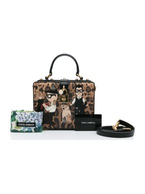 Dolce & Gabbana Leopard Print Embroidered Box Bag