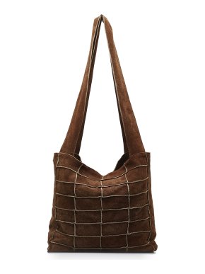 Chanel Brown Suede Patchwork Shoulder Bag