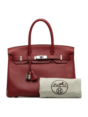 Hermes Birkin 30 Retourne in Rouge H Togo Leather and Palladium Hardware