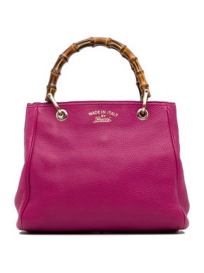 Gucci Small Pink Bamboo Shopper Bag