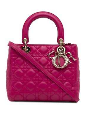 Dior Pink Medium Lambskin Cannage Lady Dior