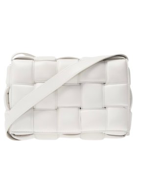 Bottega Veneta White Intrecciato Padded Cassette Bag