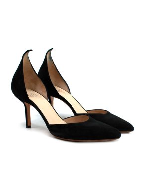 Francesco Russo Black Suede Flame Mules